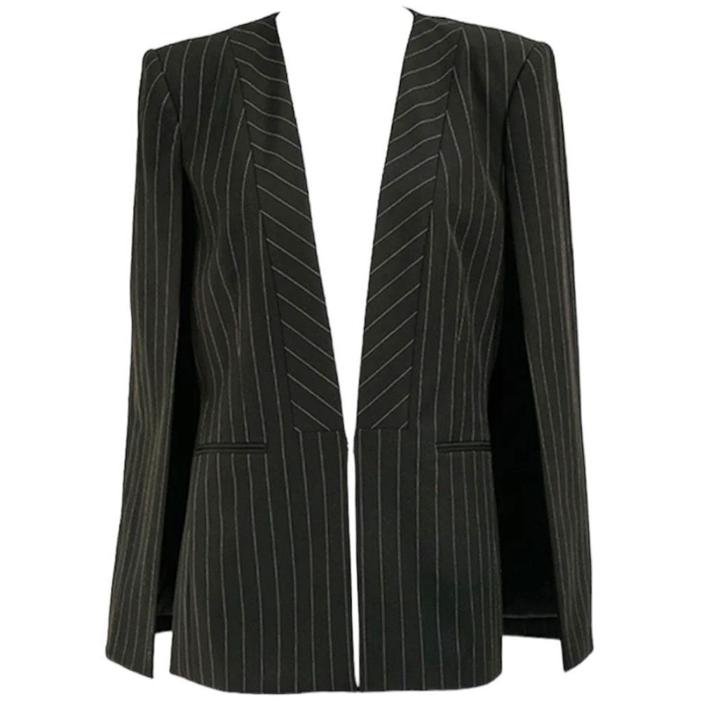 BCBGmaxazria Women's Black & White Striped Open-Front Jacket Size L NWOT